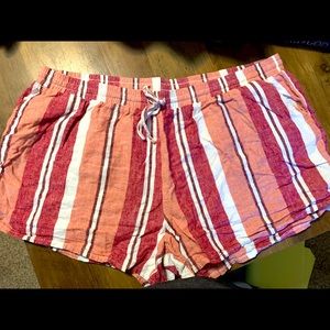 Pink striped shorts
